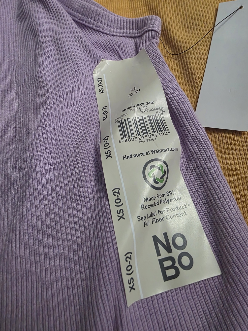 NOBO Women’s Ribbed Tank Tops - Lavender, Mustard, Pink, Black/White Stripe - Picture 2 of 4
